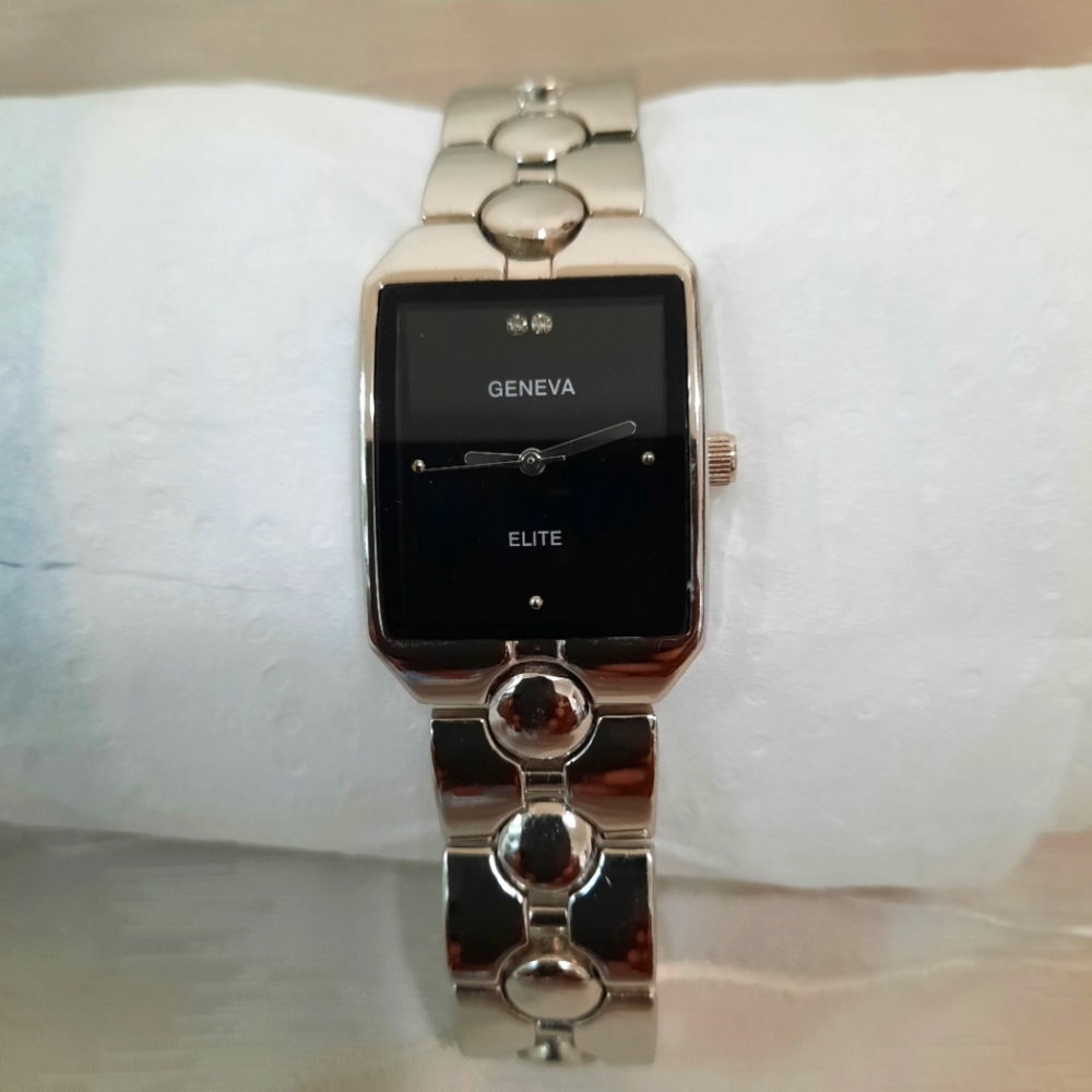 Geneva Elite stainless steel women's watch